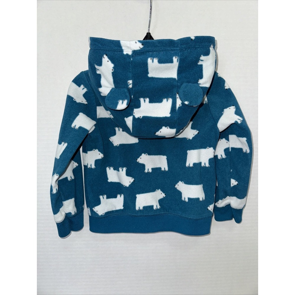 Carters Hoodie Baby Size 24 Months Blue Polar Bears Zip Up Hoodie - Picture 2 of 4